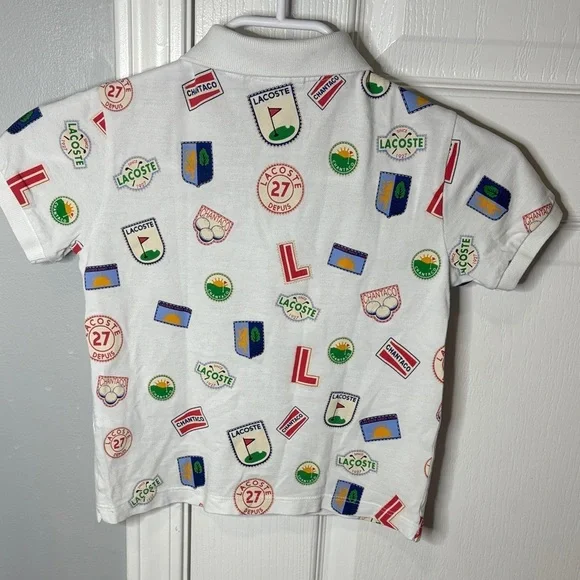 Lacoste Kids Polo Shirt - White with Colorful Graphics - Picture 4 of 5